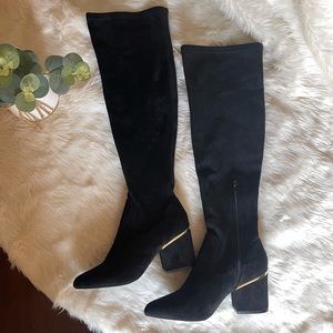 Express Black Over the Knee Heeled Boots